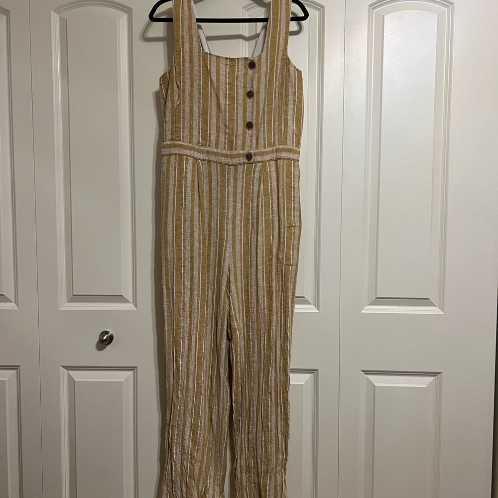 Yellow Striped Jumpsuit